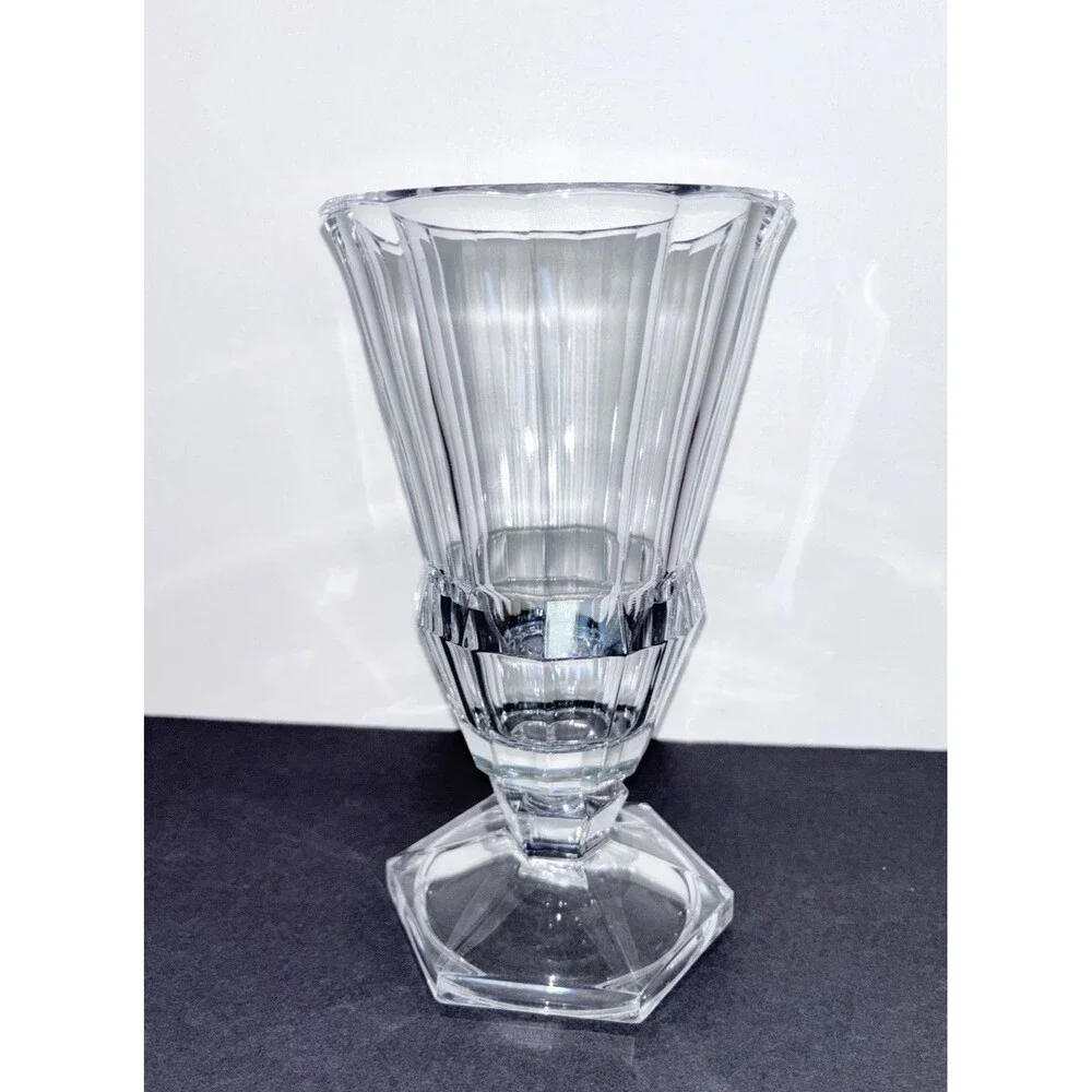 Vintage Val St. Lambert Crystal Vase Art Deco